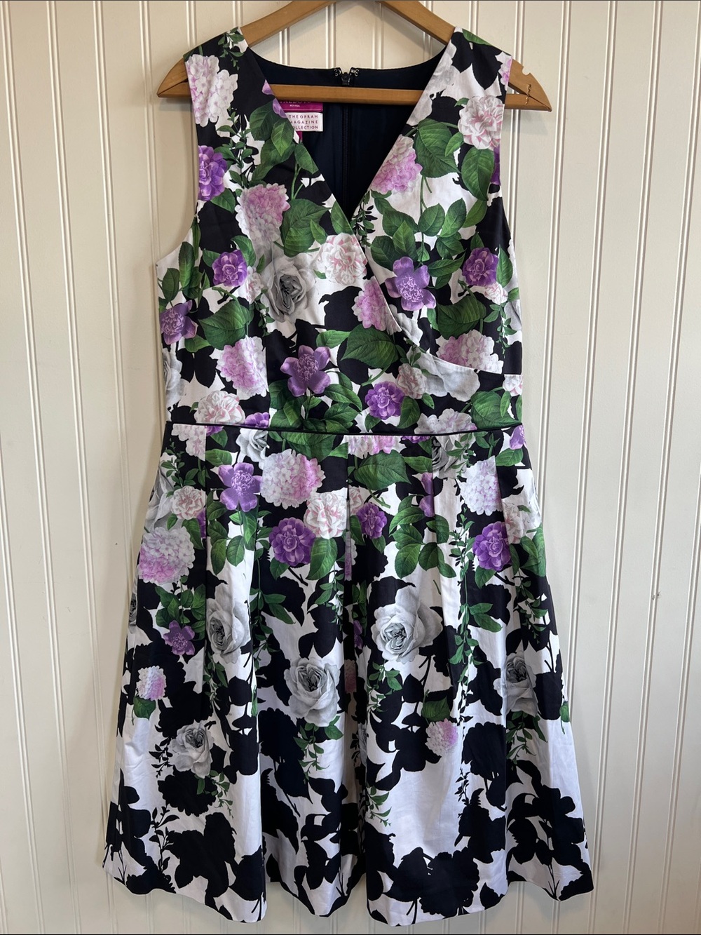 Talbots petite the Oprah magazine collection 12 P hydrangea roses dress